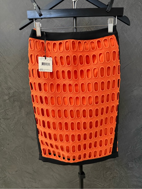 Moschino Dresses & Skirts - NWT Moschino Couture Orange and Black Patterned Pencil Skirt